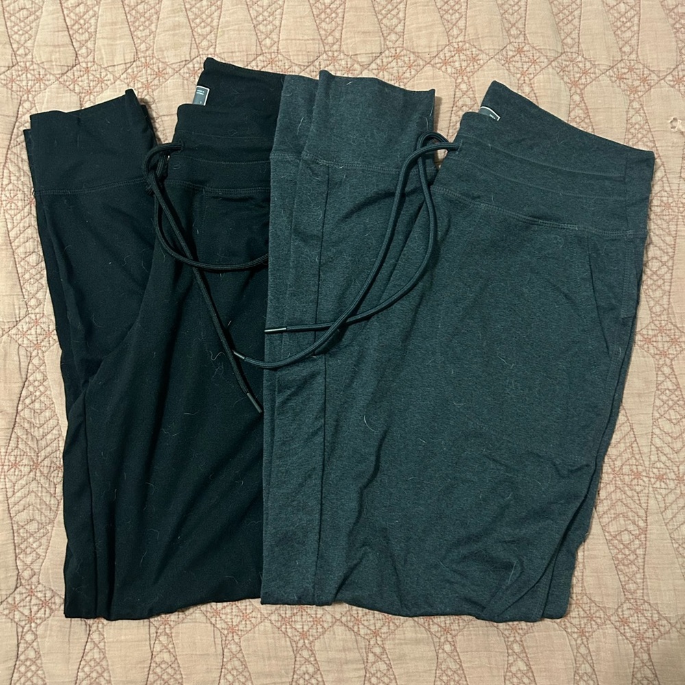 Set of Lole Black and Dark Gray Joggers
